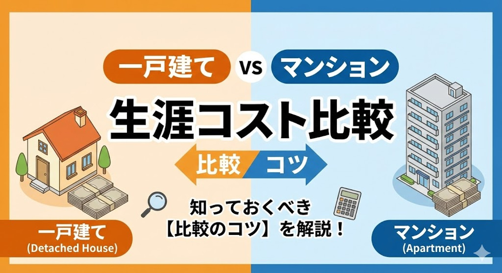 一戸建てとマンション生涯コスト比較のコツは？どちらが安く済むか知りたい方への画像