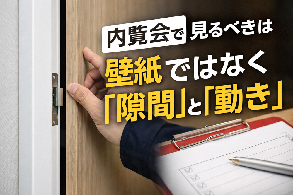 【2026年2月12日】元所長が教える「内覧会」の極意｜完成した家で見るべきは、壁紙ではなく「隙間」と「動き」の画像