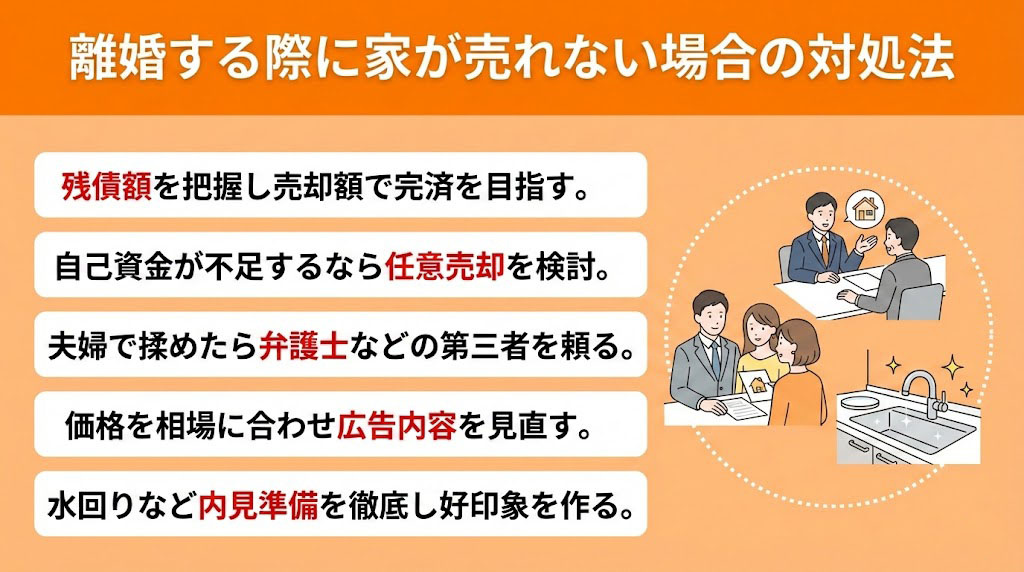 離婚する際に家が売れない場合の対処法