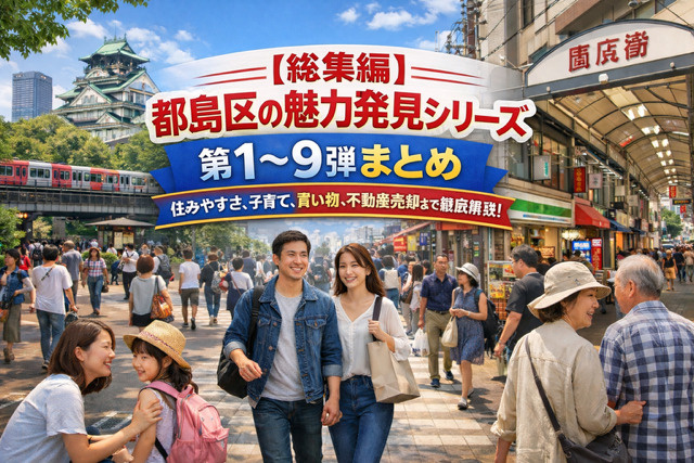 【総集編】都島区の魅力発見シリーズ第1〜9弾まとめ｜住みやすさ・子育て・買い物・不動産売却まで徹底解説！の画像