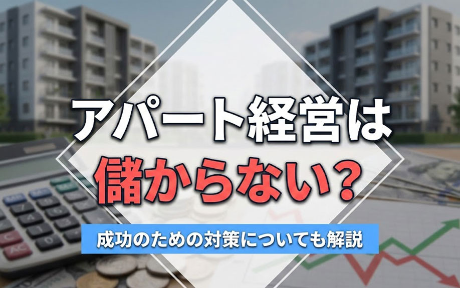 アパート経営は儲からない？成功のための対策についても解説の画像