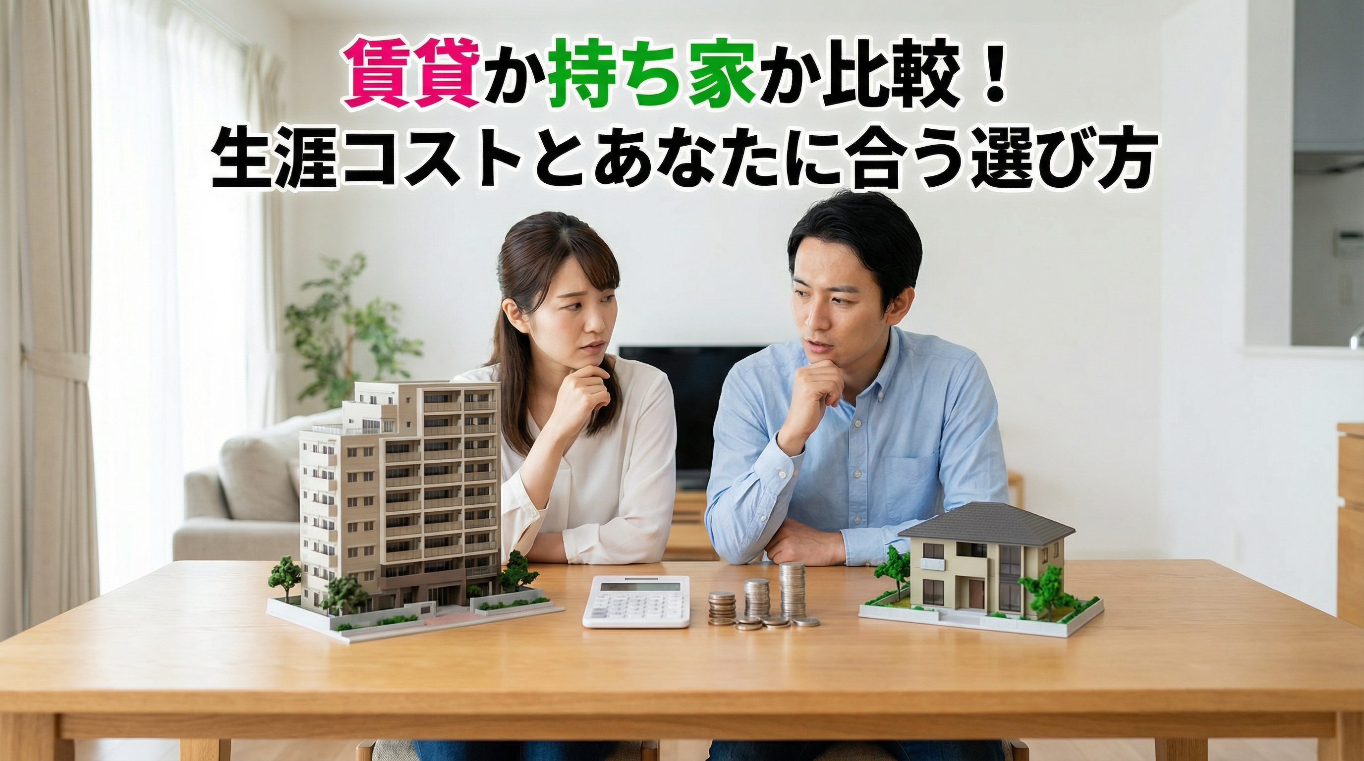 賃貸か持ち家か比較！生涯コストとあなたに合う選び方の画像