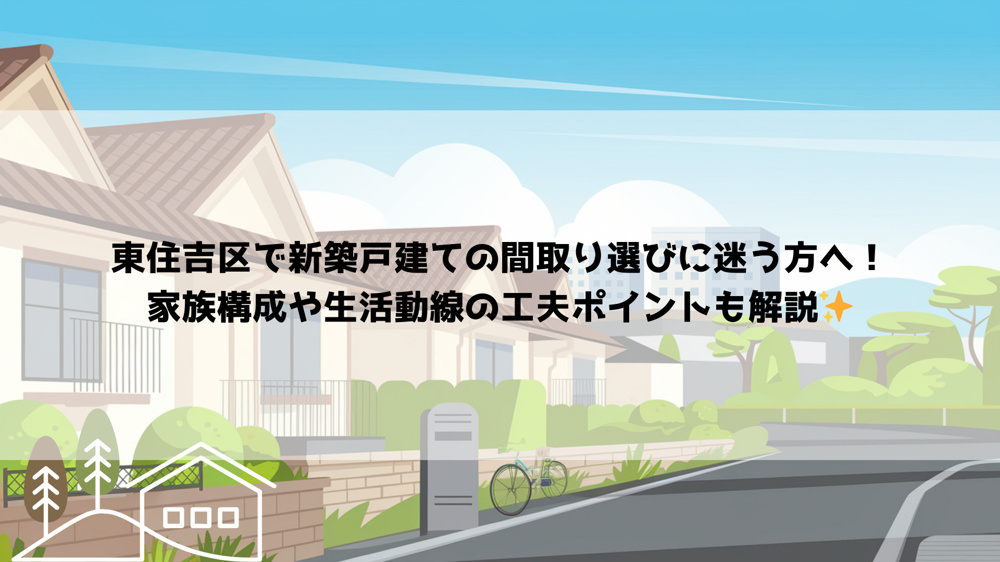 東住吉区で新築戸建ての間取り選びに迷う方へ！家族構成や生活動線の工夫ポイントも解説の画像