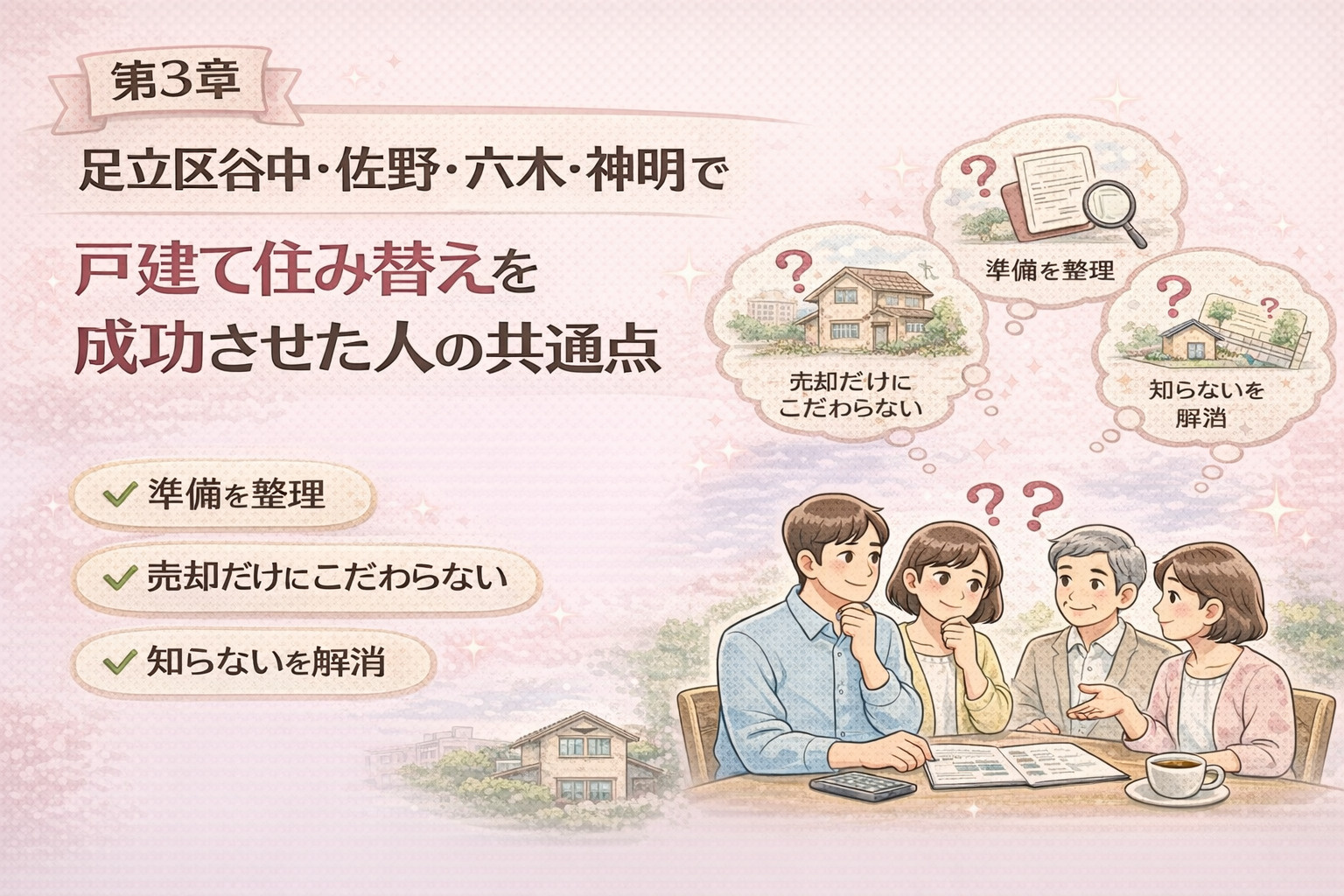 足立区谷中・佐野・六木・神明で戸建て住み替えを成功させた人の特徴