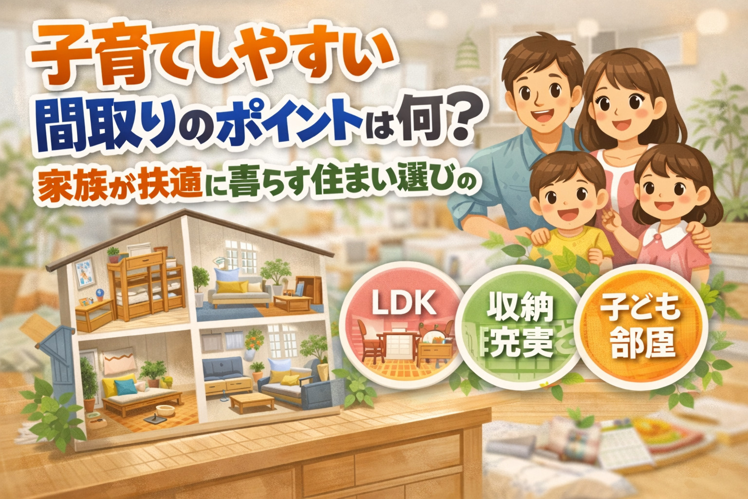 高槻市で子育てしやすい間取りのポイントは何？家族が快適に暮らす住まい選びのヒントの画像
