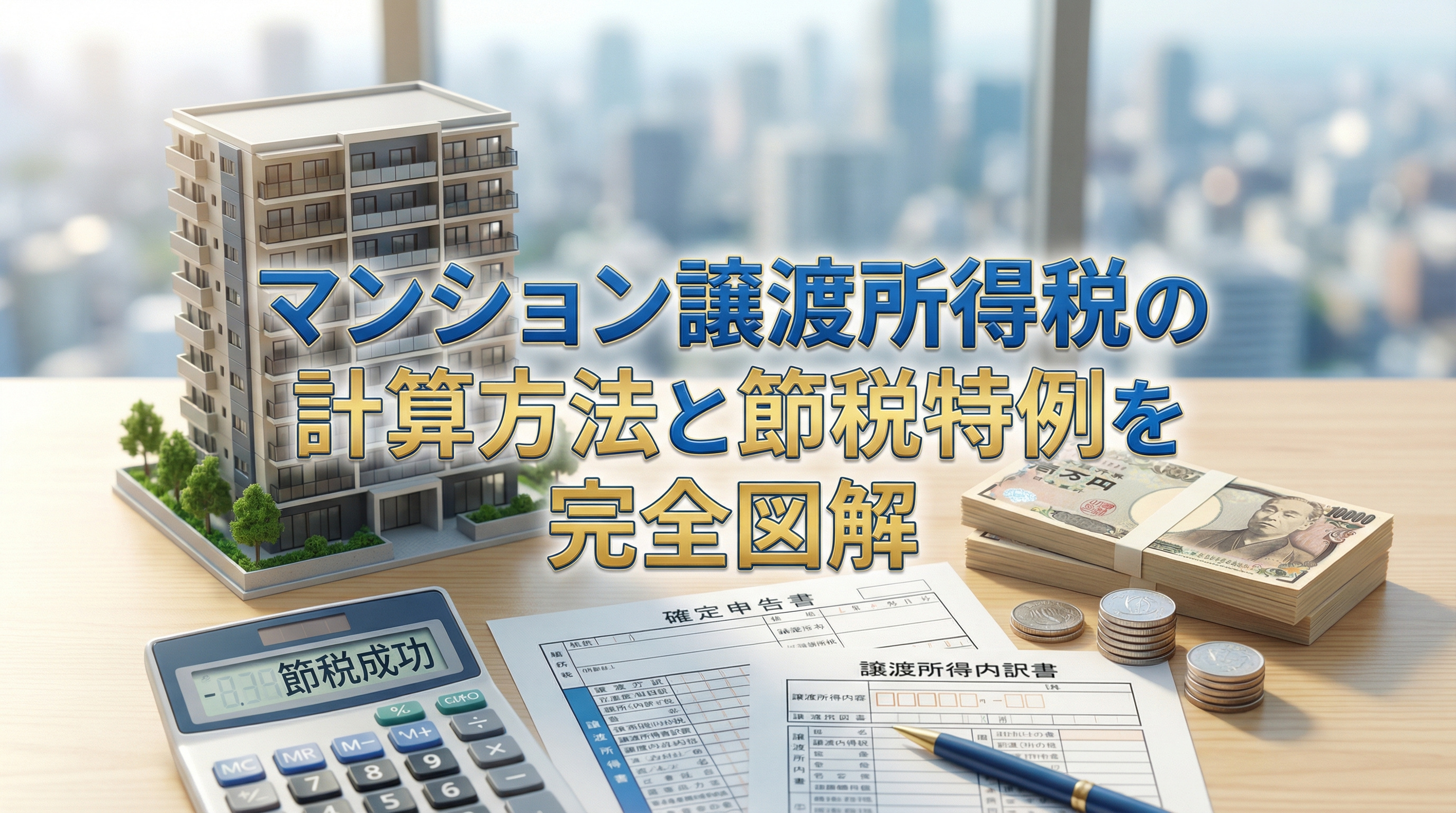 マンション譲渡所得税の計算方法と節税特例を完全図解の画像