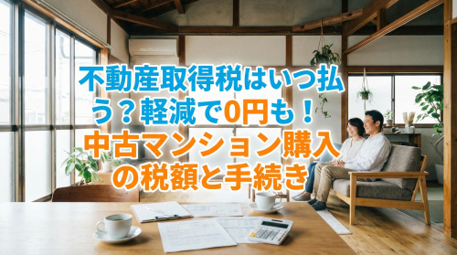 不動産取得税はいつ払う?軽減で0円も!中古マンション購入の税額と手続きの画像