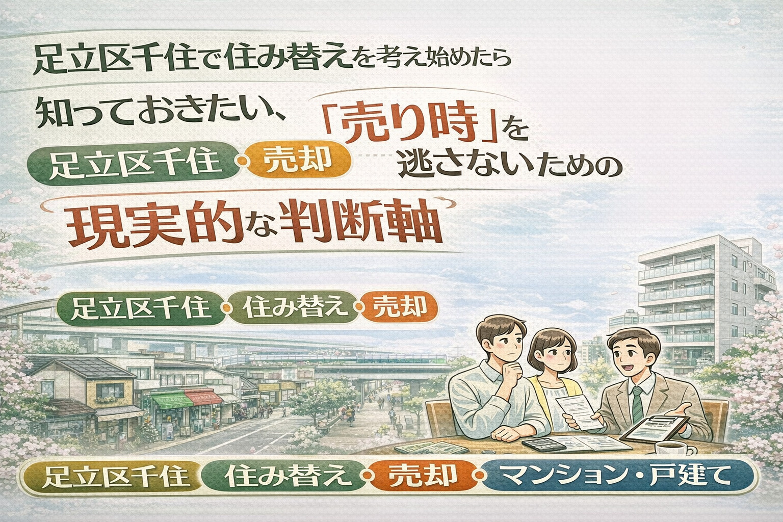 足立区千住で住み替えを考え始めたら知っておきたい、 「売り時」を逃さないための現実的な判断軸の画像