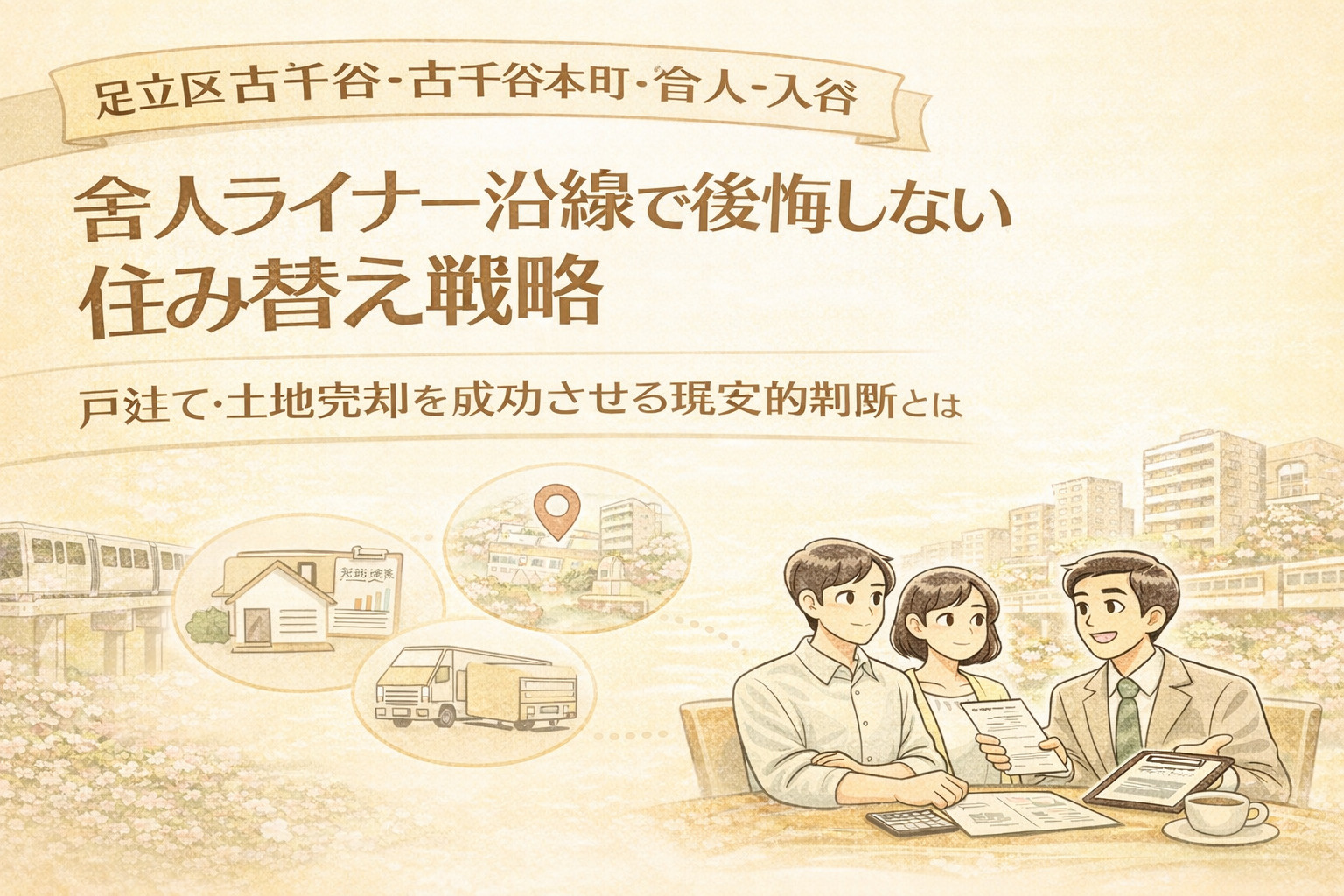【足立区古千谷・古千谷本町・舎人・入谷】 舎人ライナー沿線で後悔しない住み替え戦略｜戸建て・土地売却を成功させる現実的判断とはの画像