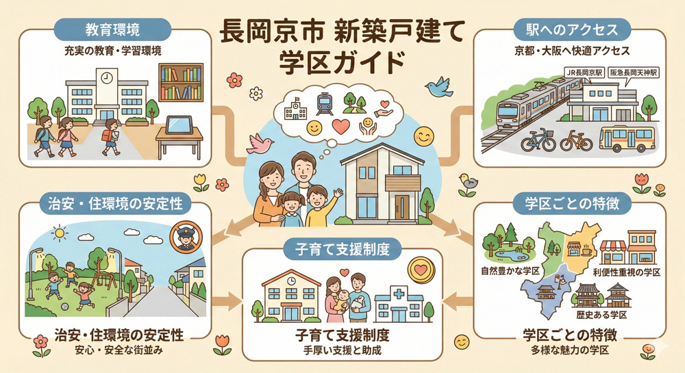 長岡京市で新築戸建てを選ぶなら学区が重要！教育やアクセス面も比較して住まい探しの参考にの画像