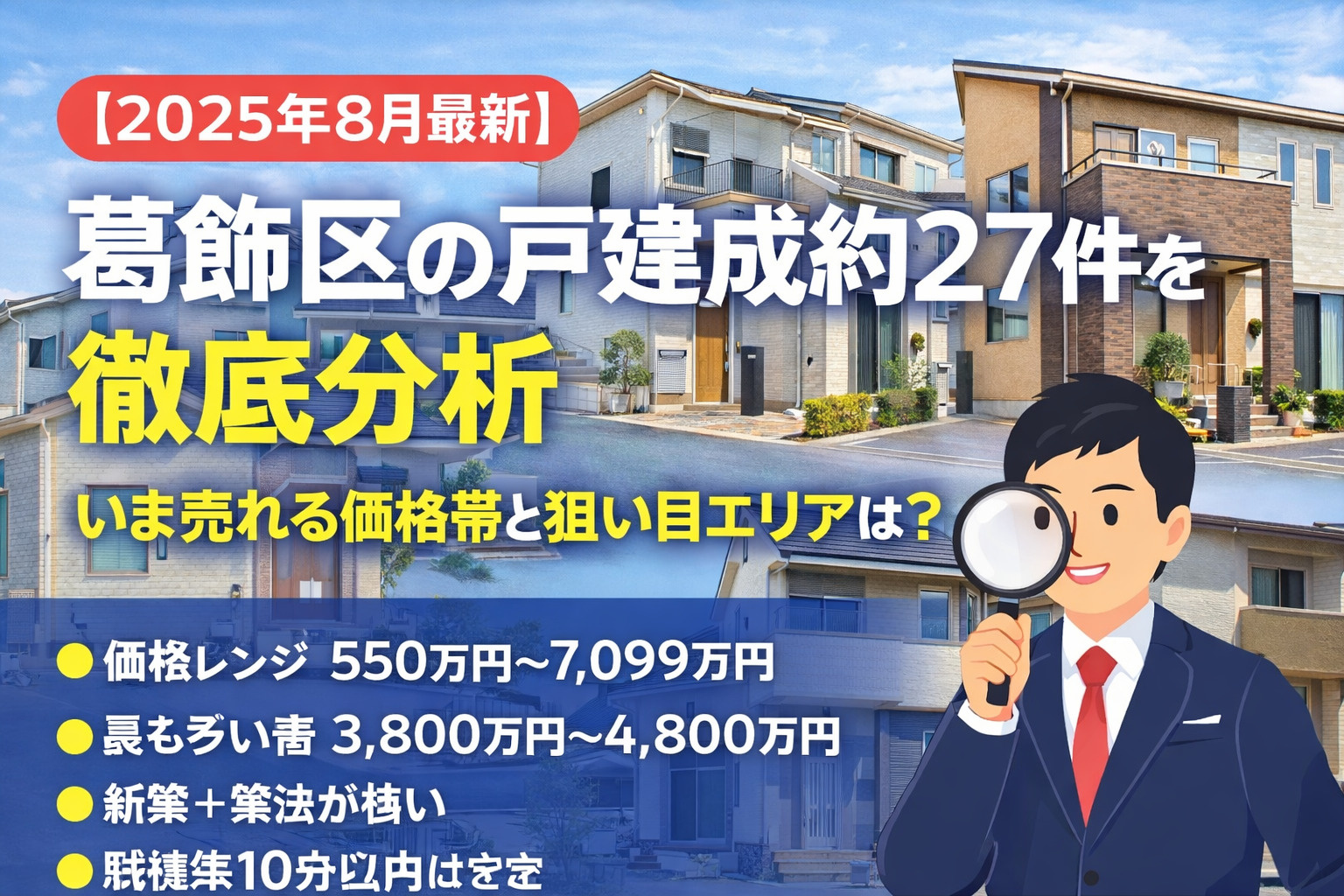 【2025年8月】葛飾区の戸建て成約27件を徹底分析 いま売れる価格帯と狙い目エリアとは？の画像