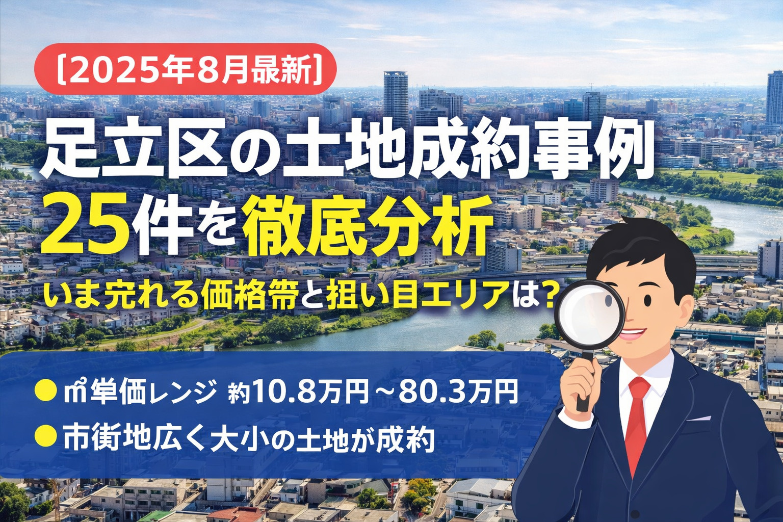 【2025年8月最新】足立区の土地成約25件を徹底分析 ― 今、本当に売れている価格帯とエリア傾向 ―の画像