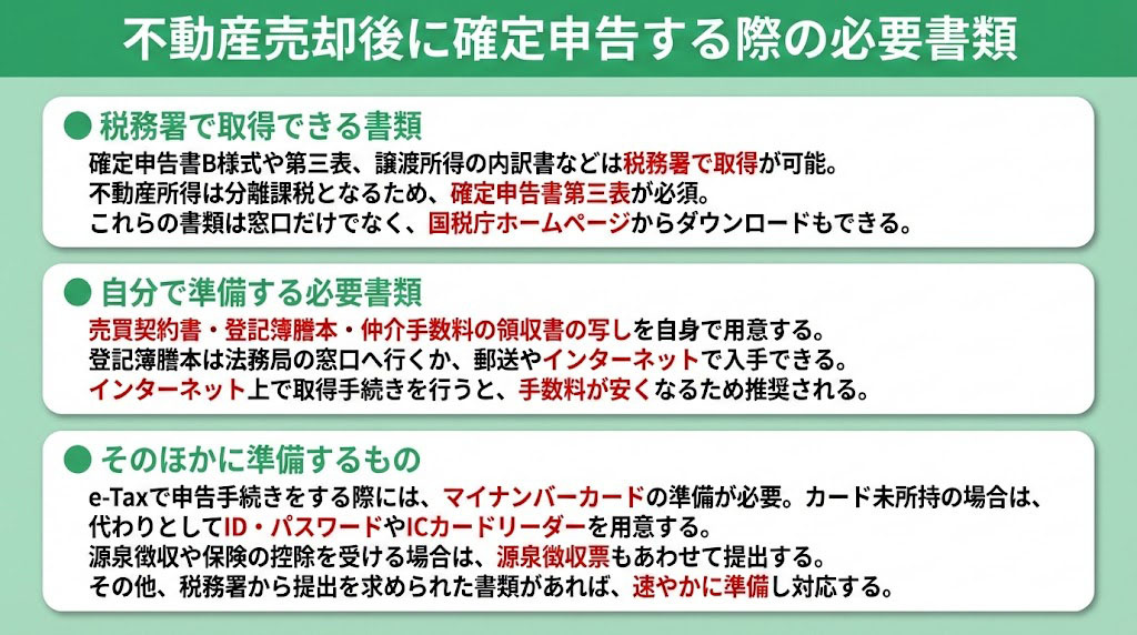 不動産売却後に確定申告する際の必要書類