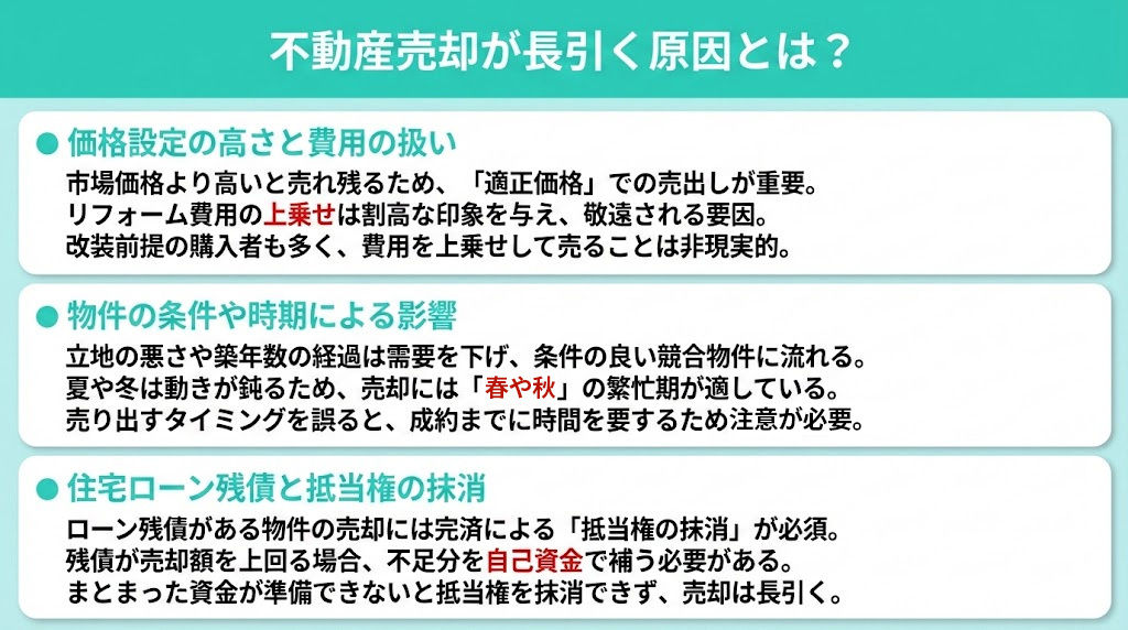 不動産売却が長引く原因とは？