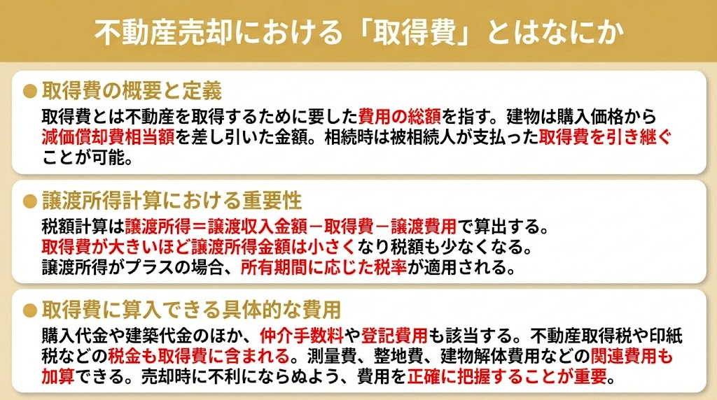 不動産売却における「取得費」とはなにか