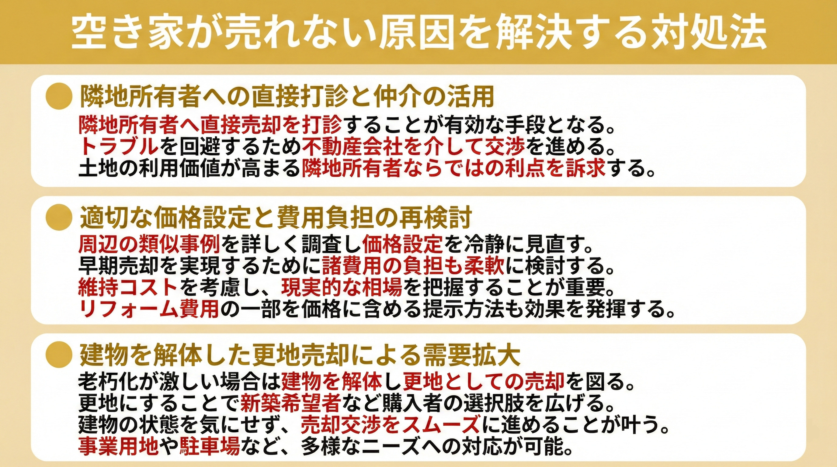 空き家が売れない原因を解決する対処法