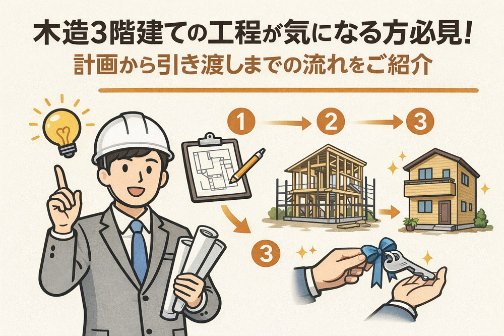 木造3階建ての工程が気になる方必見！計画から引き渡しまでの流れをご紹介の画像