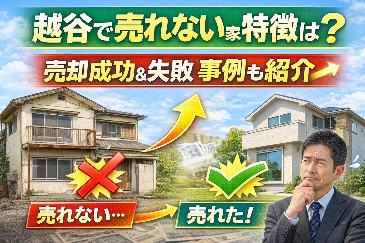 越谷で売れない家の特徴は何か？売却成功や失敗の事例も紹介の画像