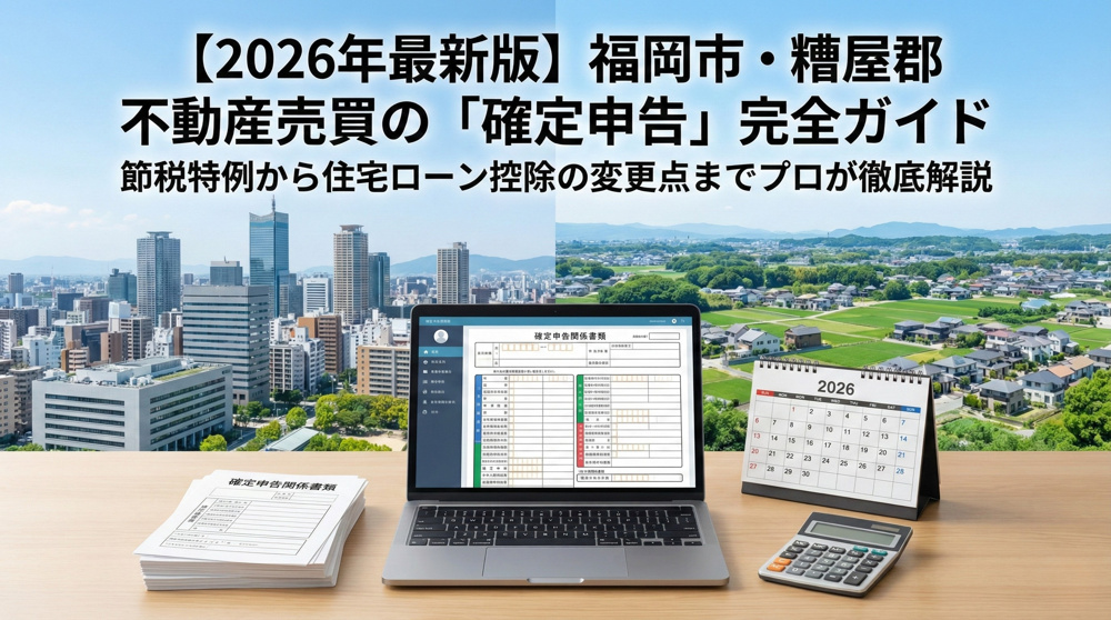 【2026年最新版】福岡市・糟屋郡で不動産を売買した方のための「確定申告」完全ガイド｜節税特例から住宅ローン控除の変更点までプロが徹底解説の画像