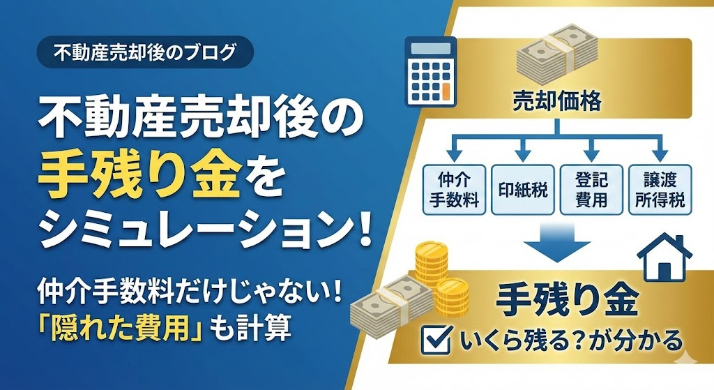 不動産売却後の手残り金をシミュレーション！必要な計算方法とポイントも解説の画像