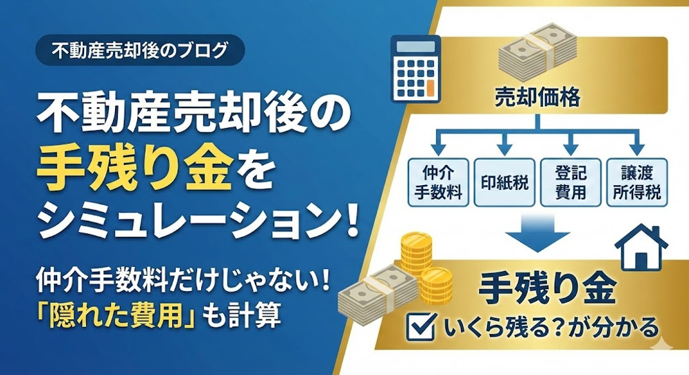 不動産売却後の手残り金をシミュレーション！必要な計算方法とポイントも解説の画像