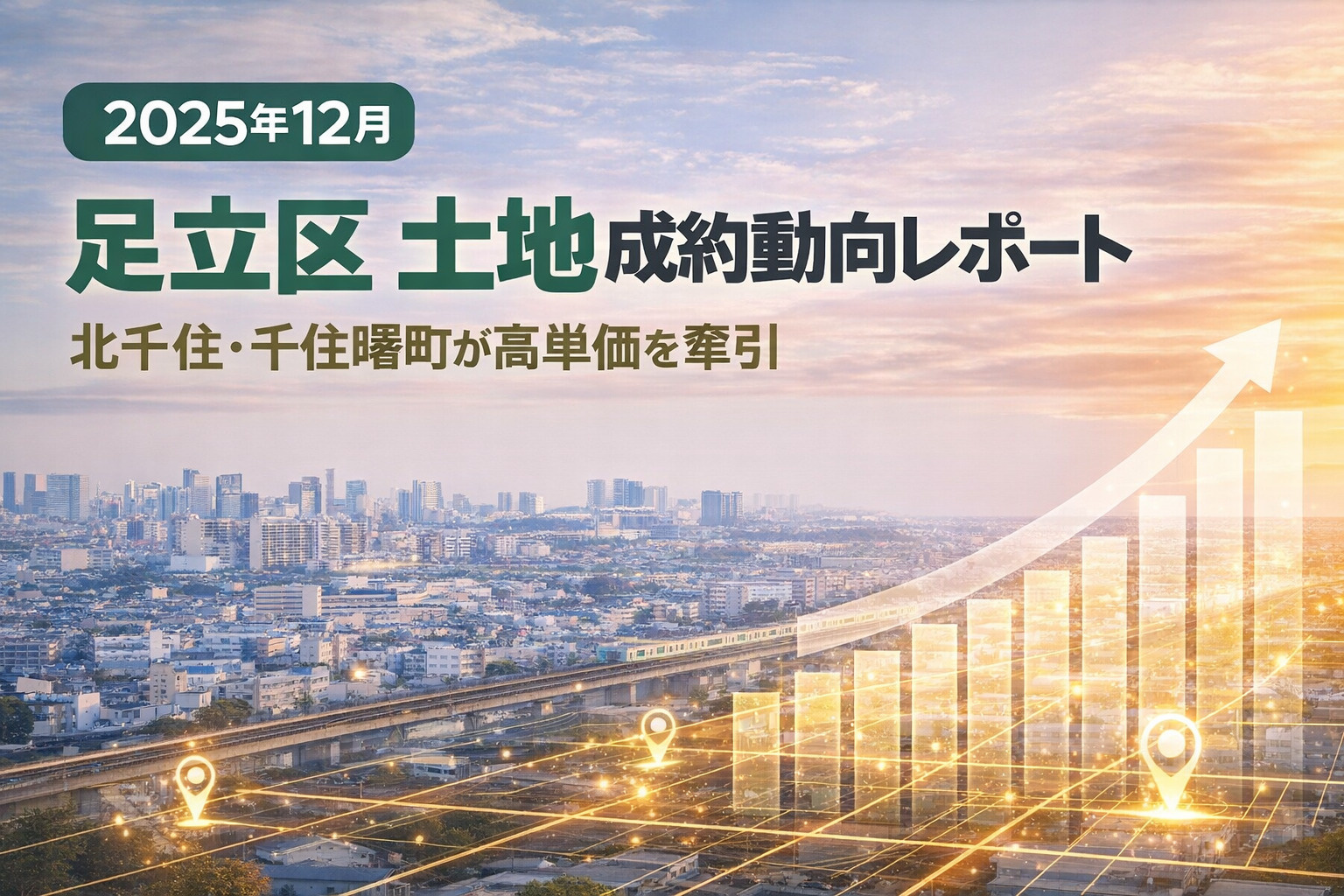 【2025年12月】足立区 土地成約動向レポート ― 北千住・千住曙町が高単価を牽引 ―の画像