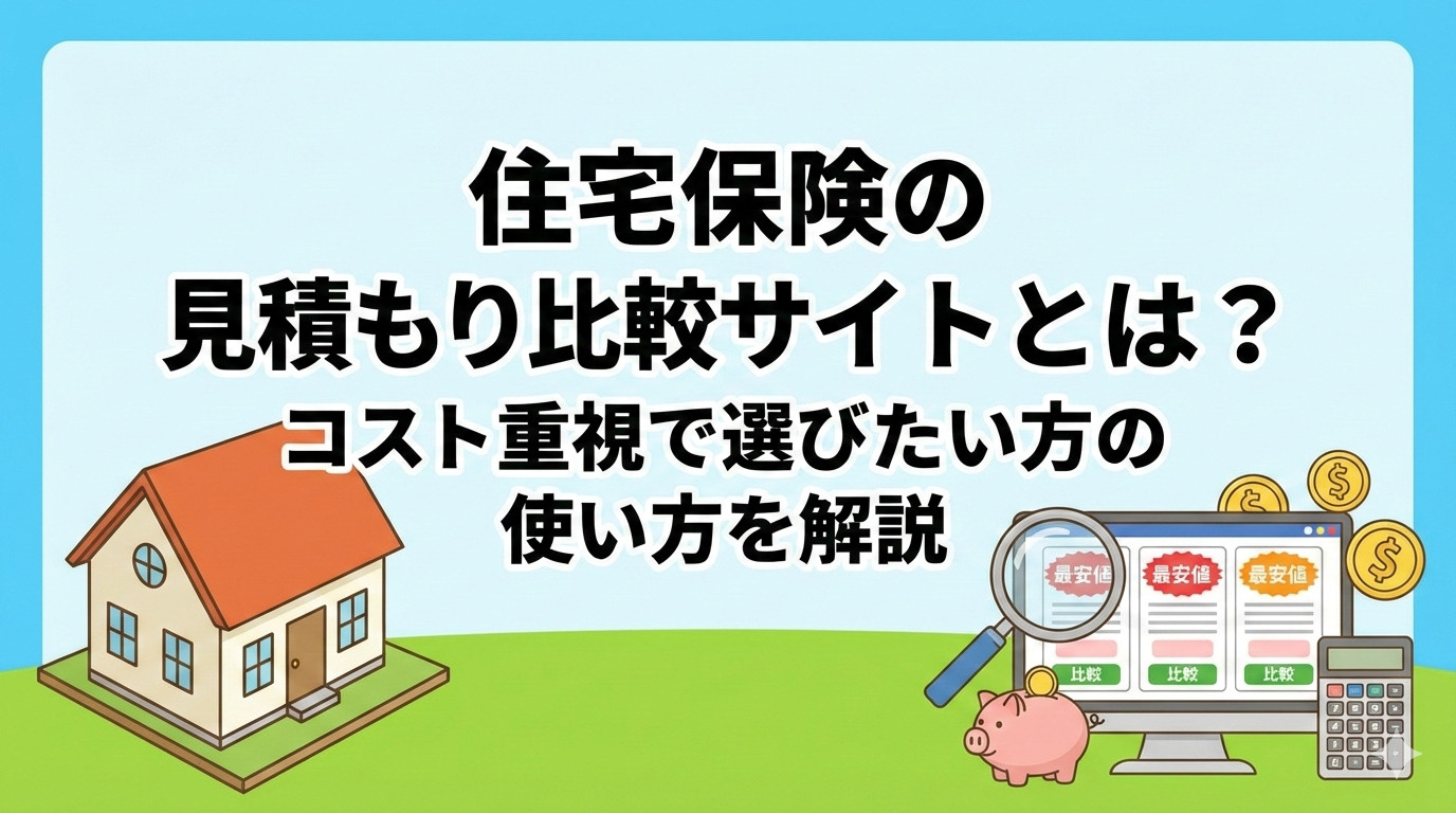 住宅保険の見積もり比較サイトとは？コスト重視で選びたい方の使い方を解説の画像