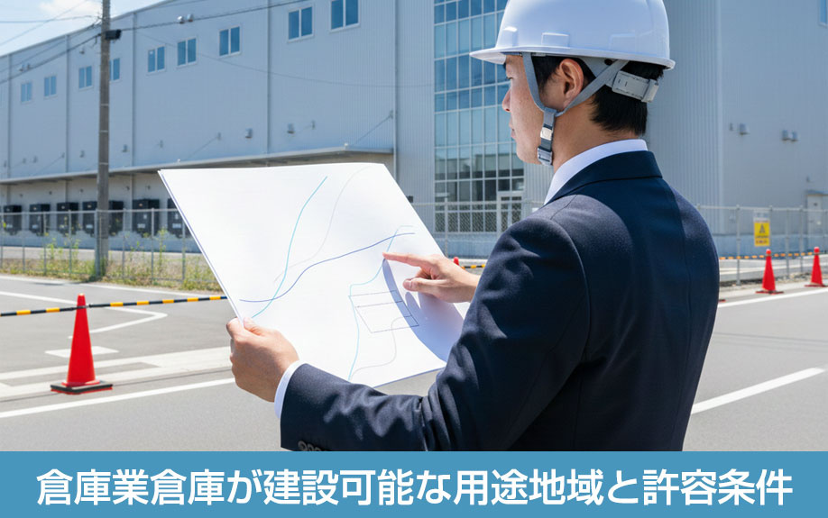 倉庫業倉庫が建設可能な用途地域と許容条件