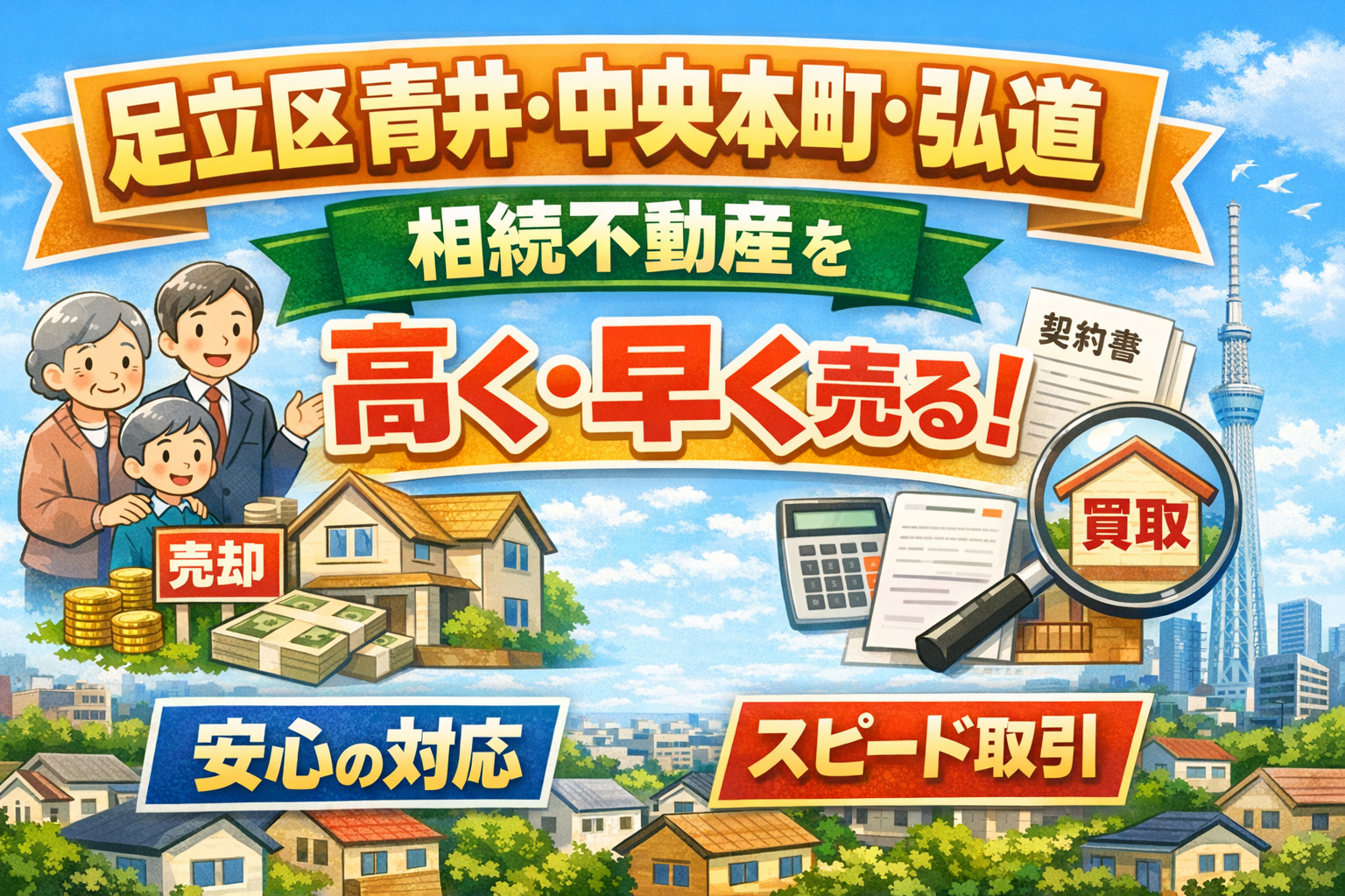 【足立区青井・中央本町・弘道】相続不動産を早く現金化したい方へ｜仲介と買取の違いと後悔しない選び方の画像