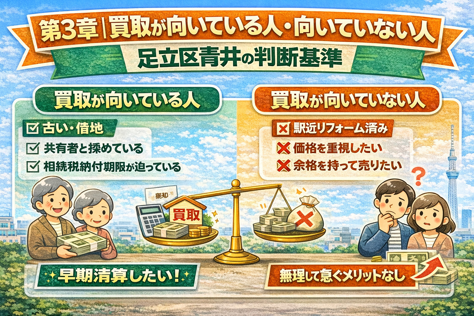 足立区青井で相続不動産買取の判断基準イメージ