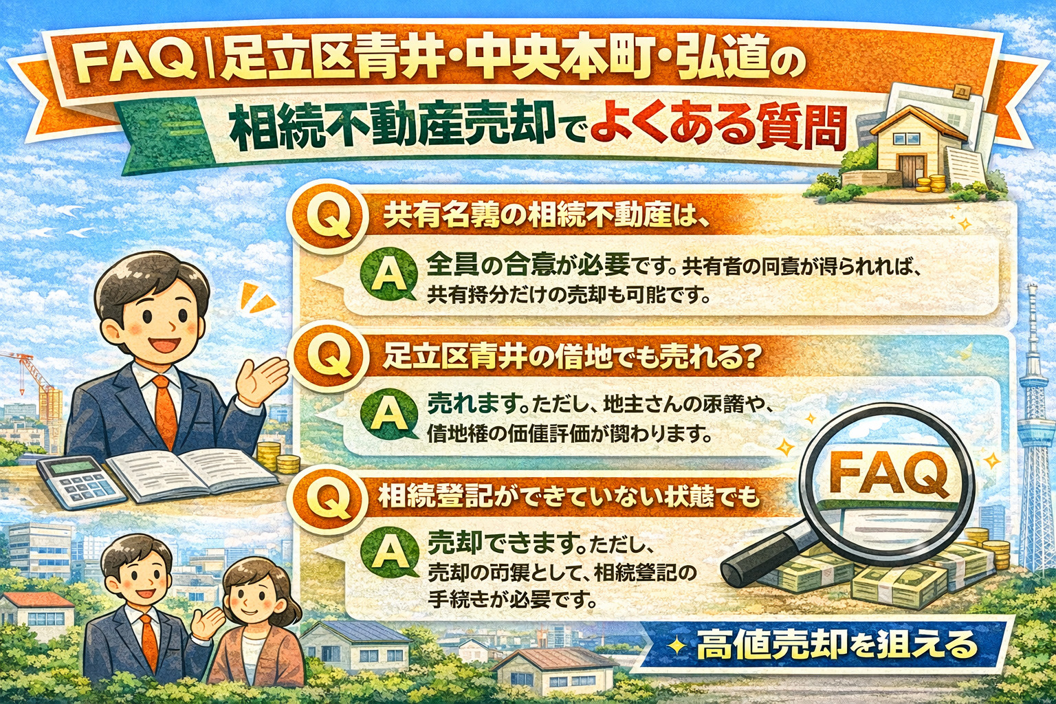 足立区青井の相続不動産売却FAQイメージ