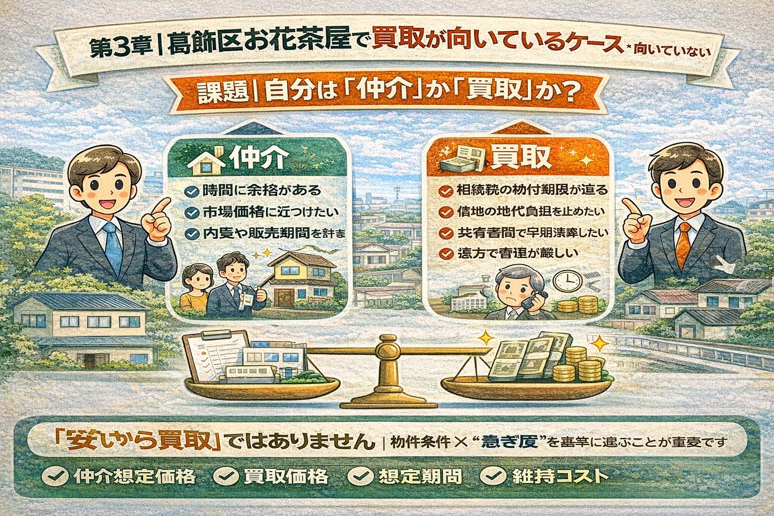 葛飾区お花茶屋で相続不動産買取の判断基準