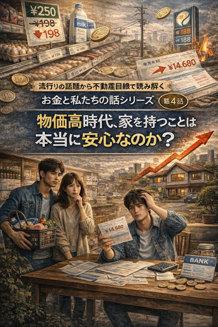 流行の話題から不動産目線で読み解く  お金と私たちの話シリーズ 第４話　物価高時代、家を持つことは本当に安心なのか？の画像