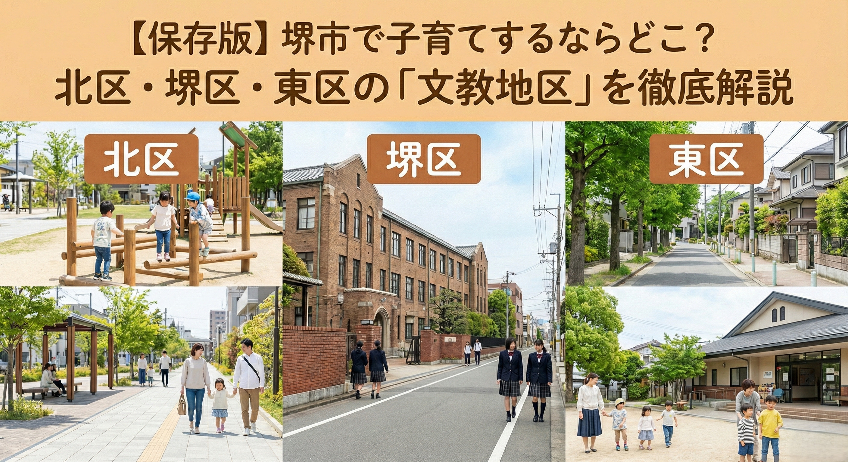 【保存版】堺市で子育てするならどこ？北区・堺区・東区の「文教地区」を徹底解説の画像