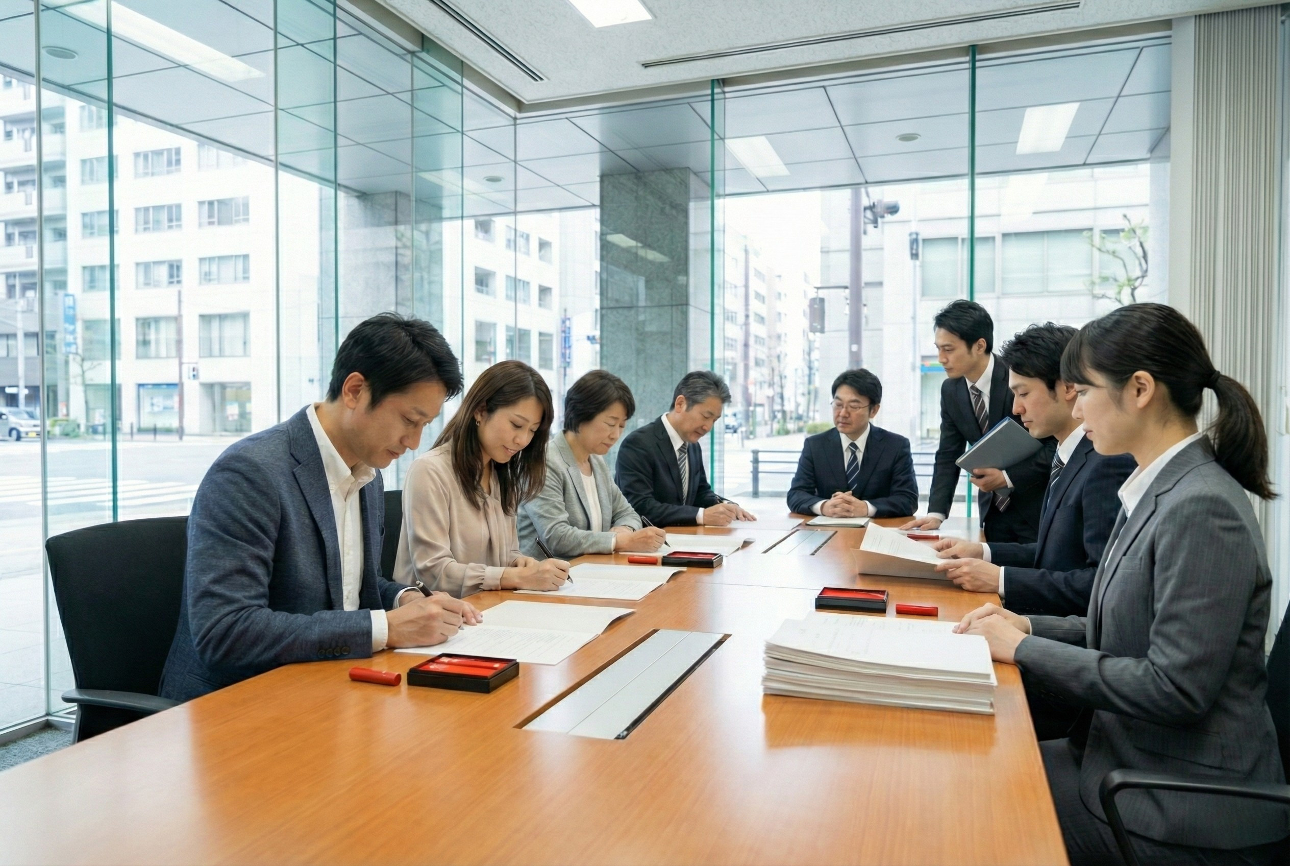 不動産決済会議の様子