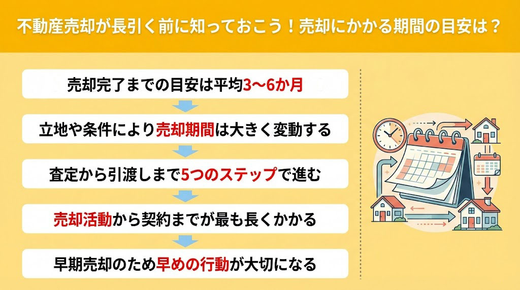 不動産売却が長引く前に知っておこう！売却にかかる期間の目安は？