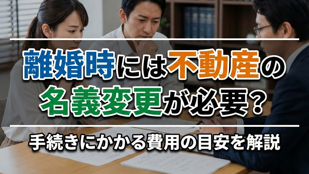 離婚時には不動産の名義変更が必要？手続きにかかる費用の目安を解説の画像