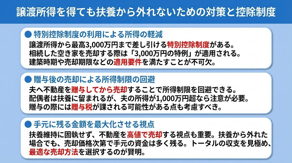 譲渡所得を得ても扶養から外れないための対策と控除制度