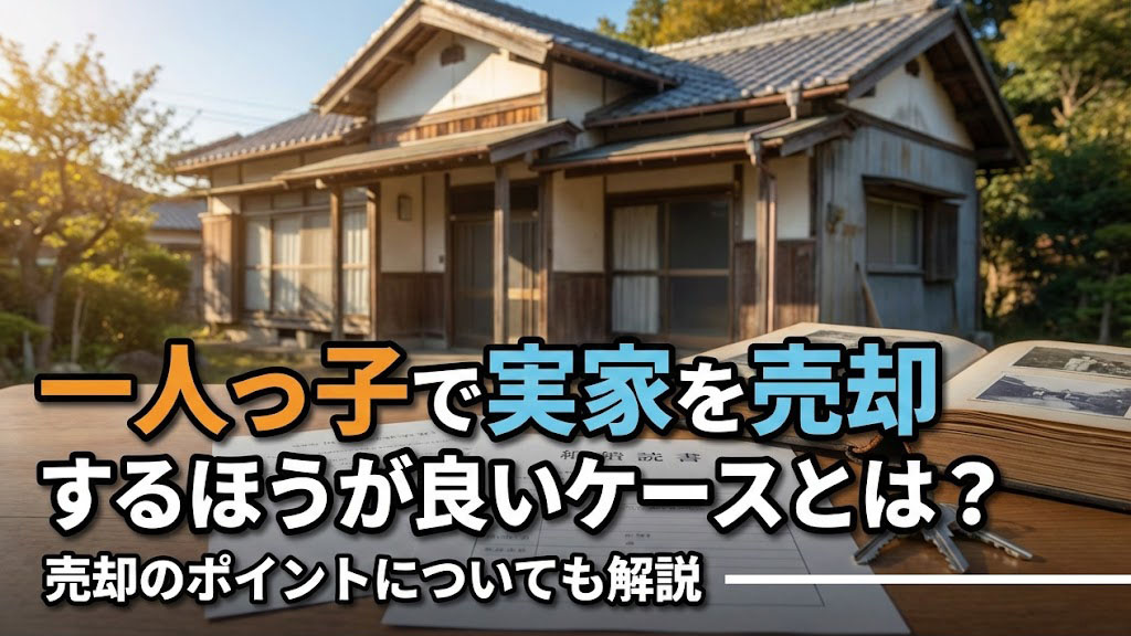 一人っ子で実家を売却するほうが良いケースとは？売却のポイントについても解説