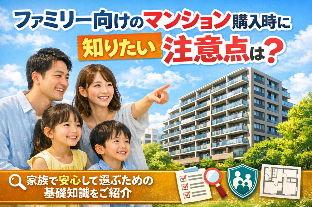 ファミリー向けのマンション購入時に知りたい注意点は？家族で安心して選ぶための基礎知識をご紹介の画像
