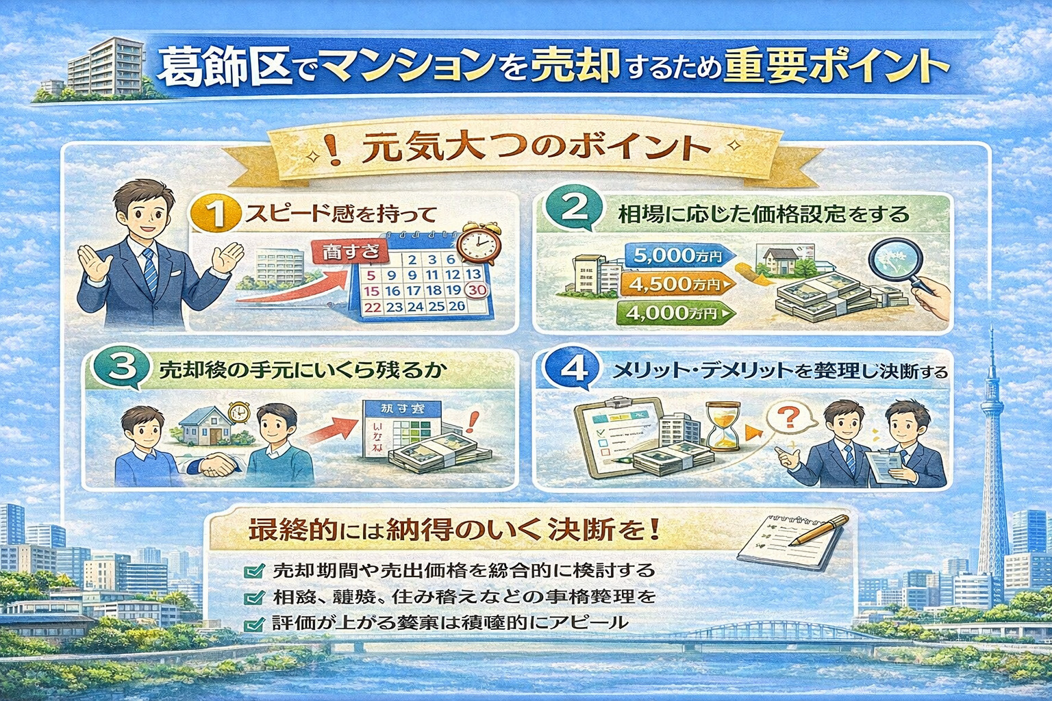 葛飾区マンション売却で納得の成約を目指すための重要ポイントまとめ