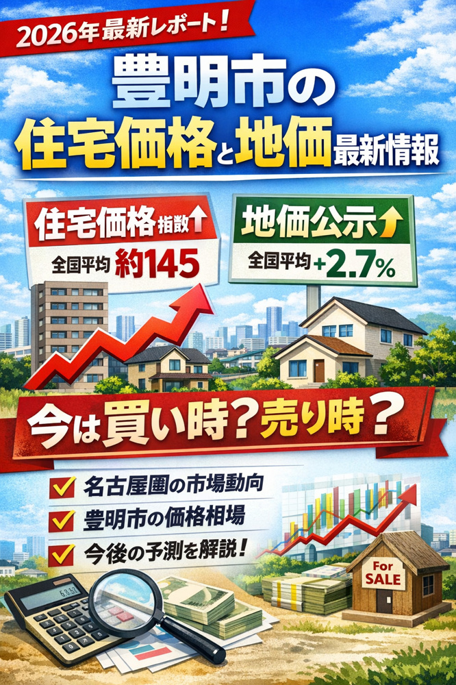 【2026年最新版】豊明市の住宅価格指数と地価公示まとめ 不動産価格は今どうなっている？買い時・売り時をプロが徹底解説の画像
