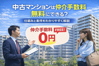 中古マンションは仲介手数料無料にできる？仕組みと条件をわかりやすく解説の画像