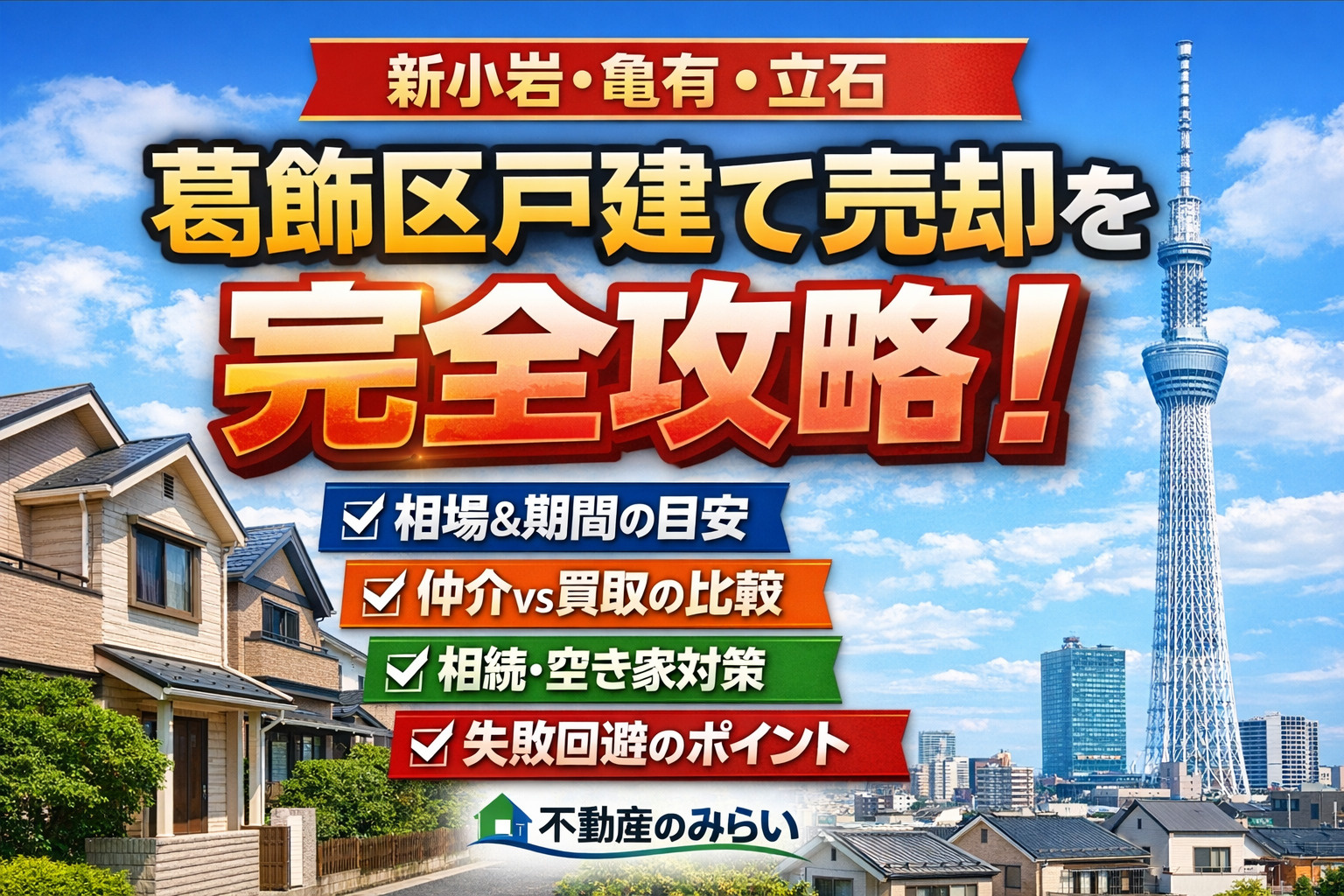 【完全版】葛飾区で戸建て売却を成功させる戦略｜相場・期間・相続・住み替え・買取まで徹底解説の画像
