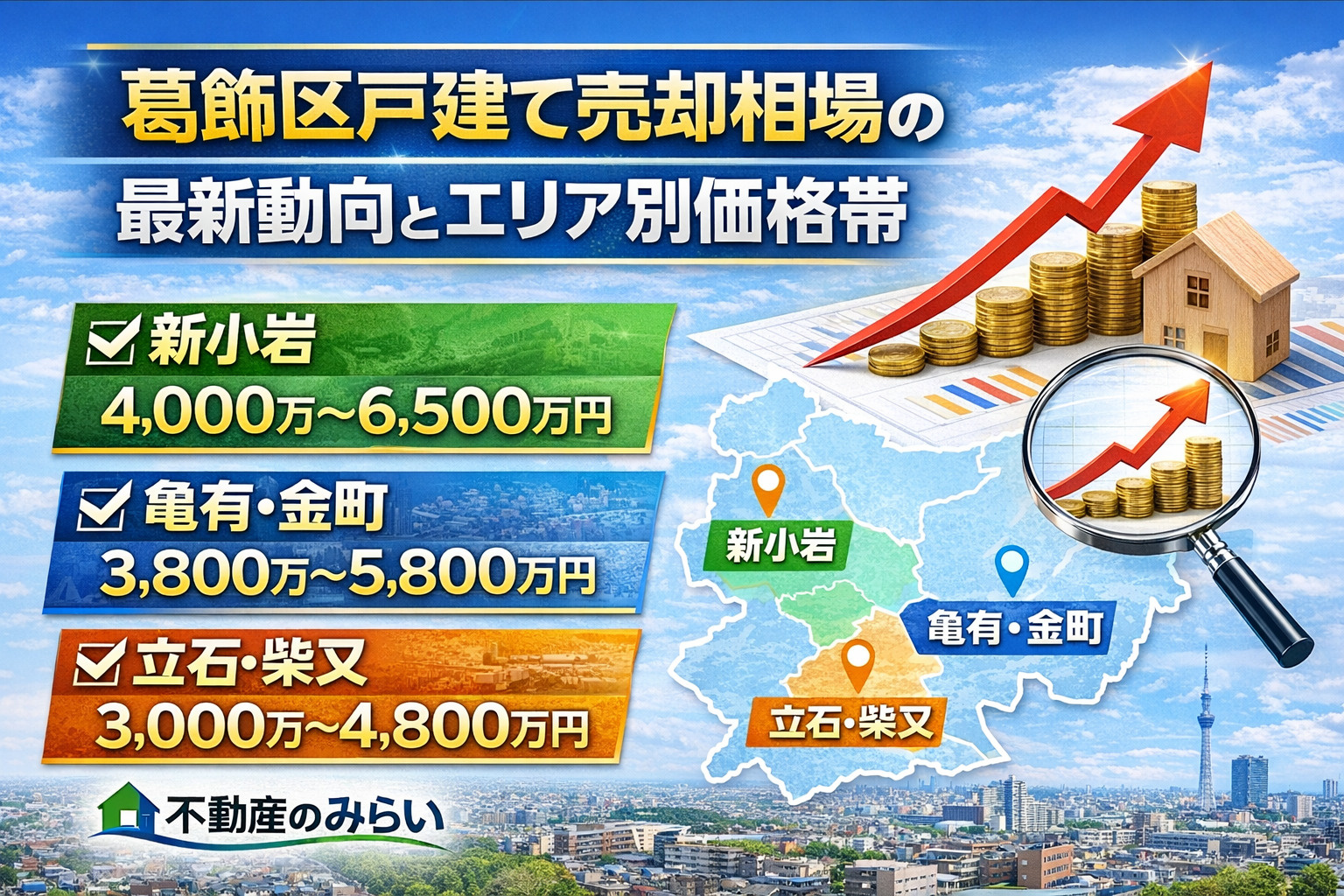 葛飾区戸建て売却相場と新小岩・亀有・金町エリア別価格帯