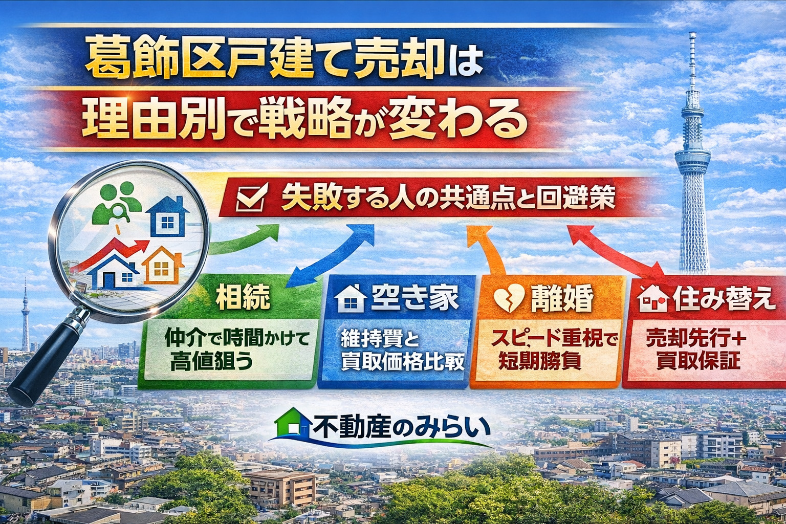 葛飾区戸建て売却を相続・空き家・離婚・住み替え別に解説