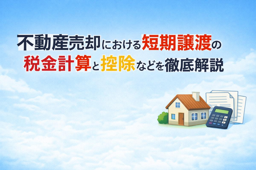 不動産売却における短期譲渡の税金計算と控除などを徹底解説の画像