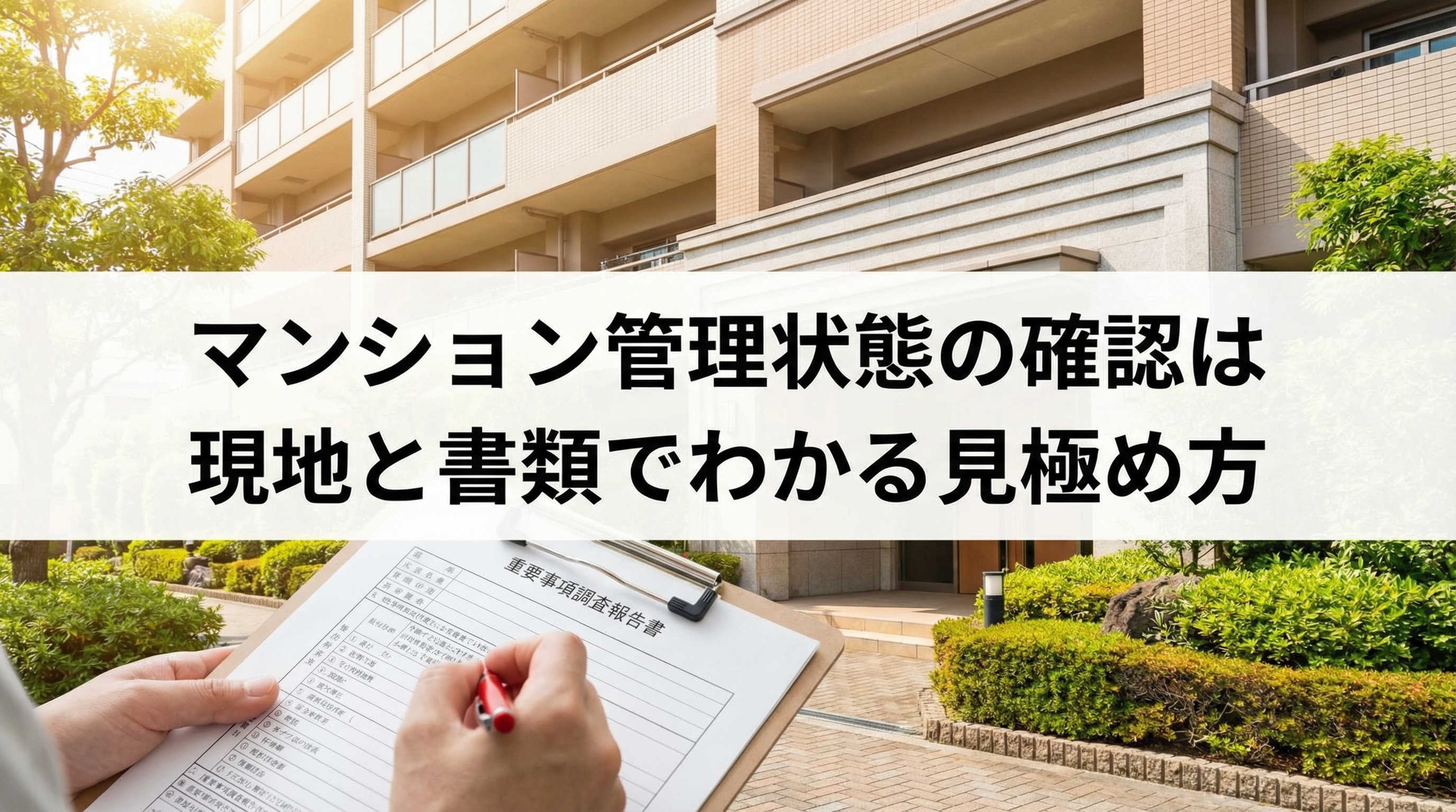 マンション管理状態の確認は現地と書類でわかる見極め方の画像
