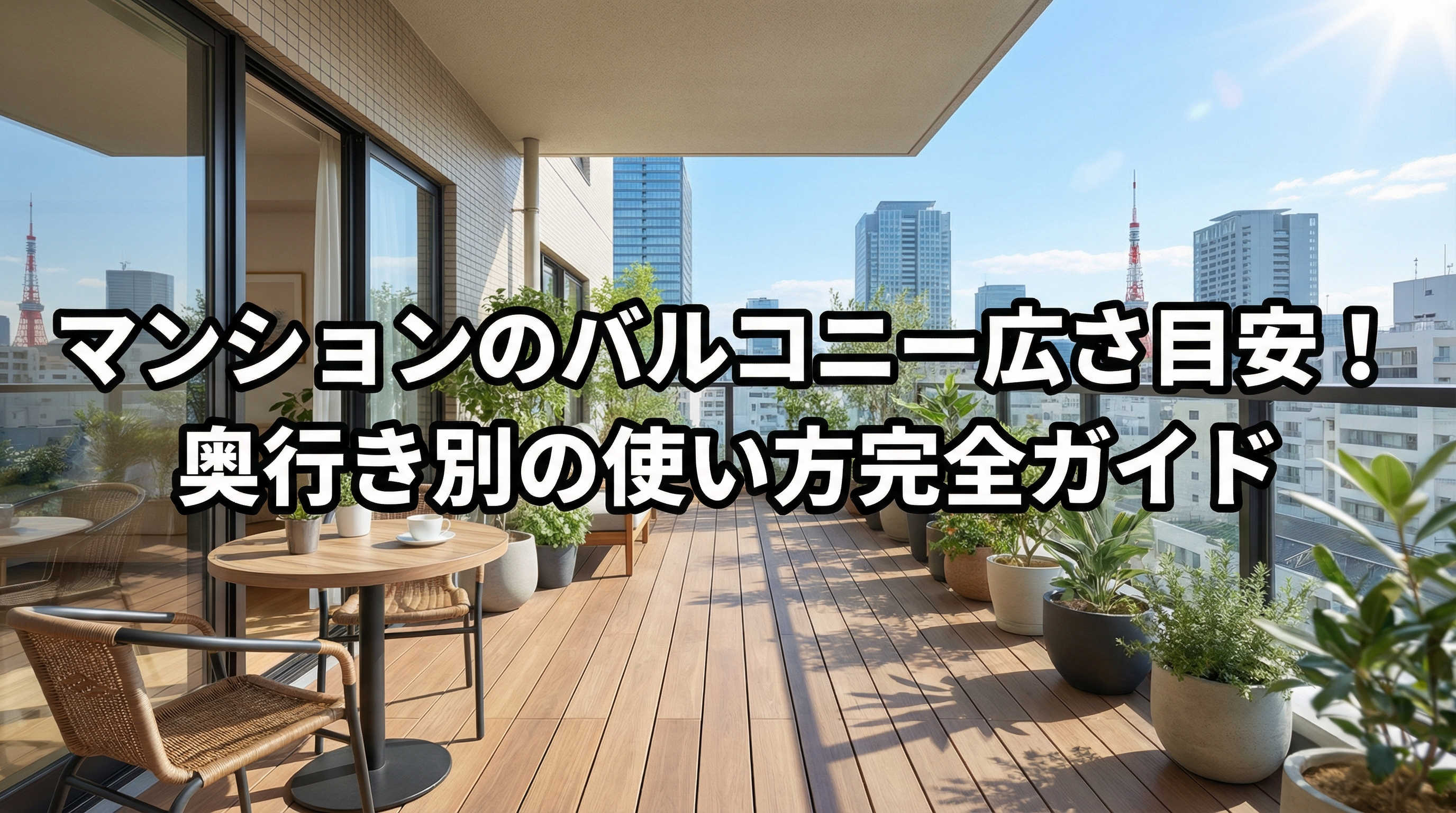 マンションのバルコニー広さ目安！奥行き別の使い方完全ガイドの画像