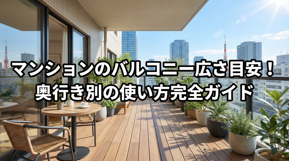 マンションのバルコニー広さ目安！奥行き別の使い方完全ガイドの画像